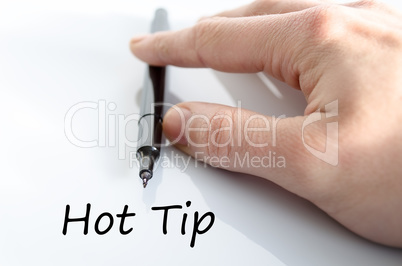 Hot tip text concept