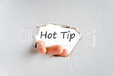 Hot tip text concept