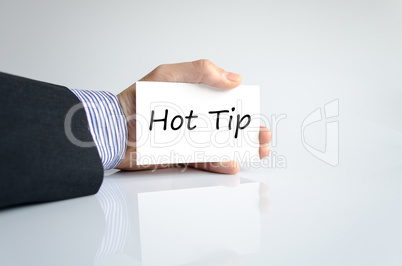 Hot tip text concept