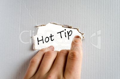 Hot tip text concept