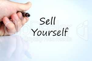 Sell yourself text concept