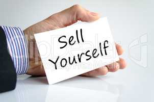 Sell yourself text concept