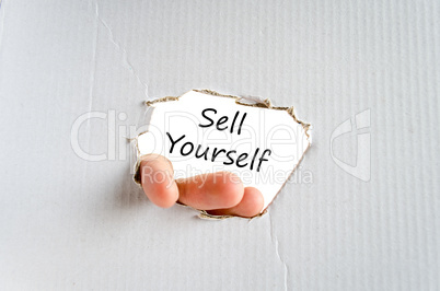 Sell yourself text concept