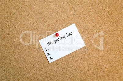 Sticky Note concept shopping list