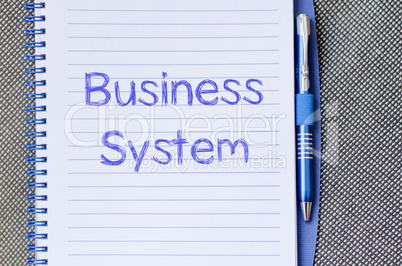 Business system write on notebook