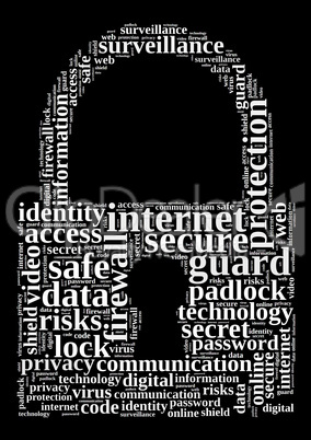 Security word cloud  illustration concept