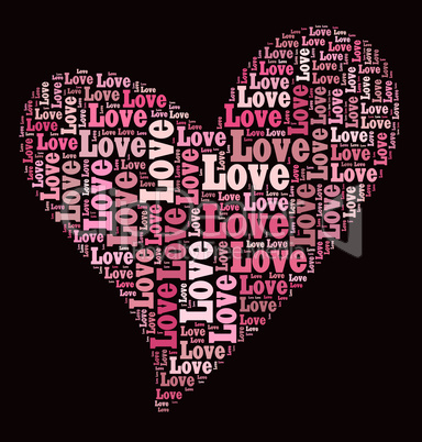 Valentines day card word cloud concept