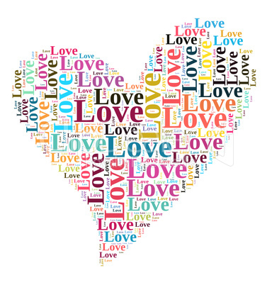 Valentines day card word cloud concept