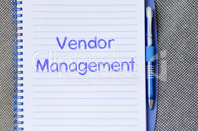Vendor management write on notebook