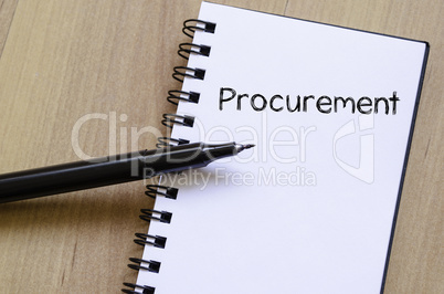 Procurement write on notebook