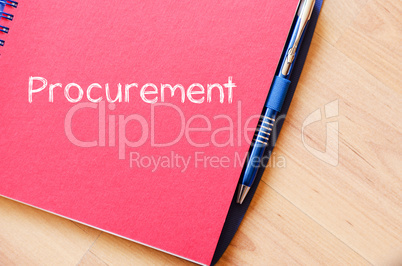 Procurement write on notebook