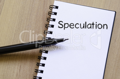 Speculation write on notebook