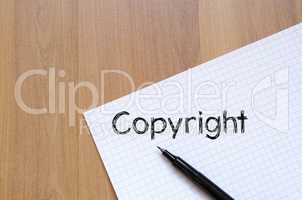 Copyright write on notebook