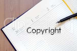 Copyright write on notebook