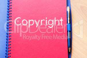 Copyright write on notebook