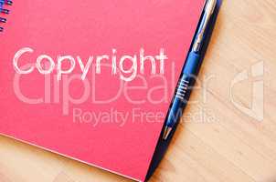 Copyright write on notebook