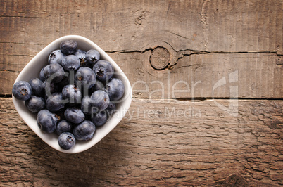 Blueberries top view