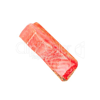 piece of red fish fillet isolated on white