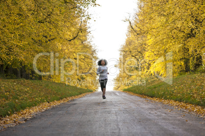 Mixed Race African American Woman Teenager Fitness Running