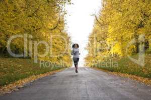 Mixed Race African American Woman Teenager Fitness Running