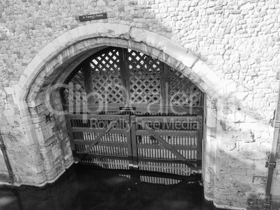 Black and white Tower of London