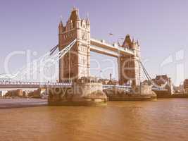 Retro looking Tower Bridge in London