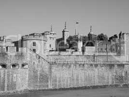 Black and white Tower of London