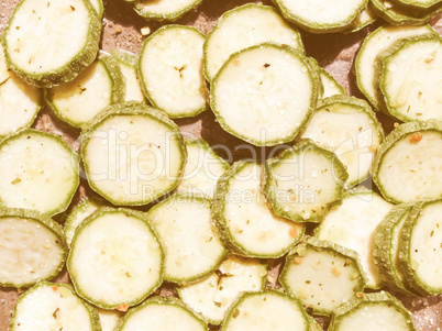 Retro looking Courgettes zucchini