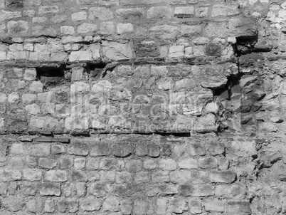 Black and white Roman Wall in London