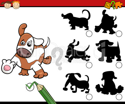 shadows task cartoon with dogs