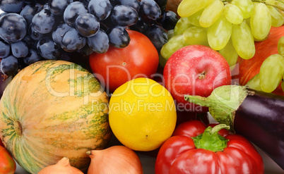 bright background of fruits and vegetables