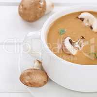 Gesunde Ernährung Pilzsuppe Pilz Champignons Suppe Gericht in S