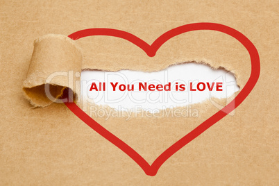 All You Need is Love Torn Paper