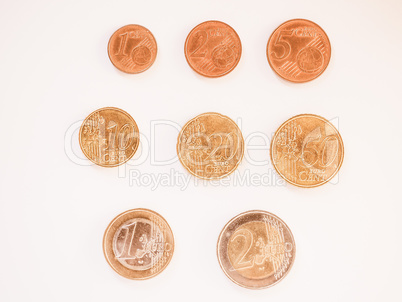 Euro coins series vintage