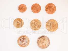 Euro coins series vintage