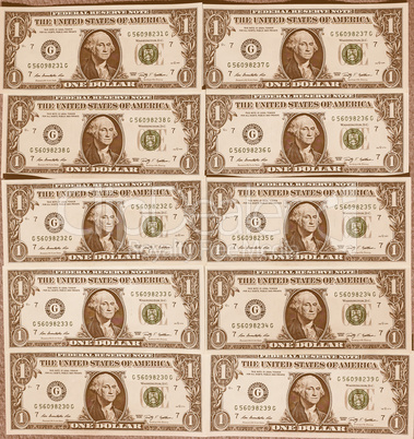 Dollar notes 1 Dollar vintage