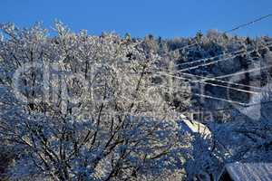 Über den schneebedeckten Dächern von Prebensdorf-Stadt