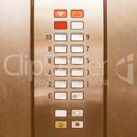 Lift elevator keypad vintage