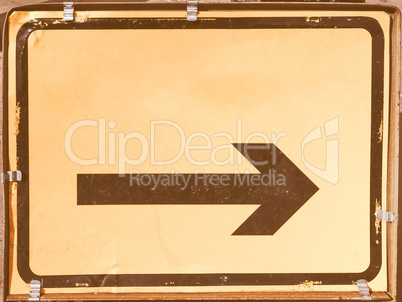 Direction arrow sign vintage