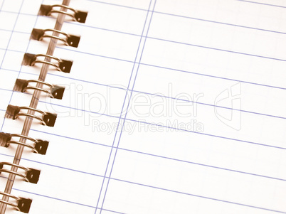 Blank notebook page vintage