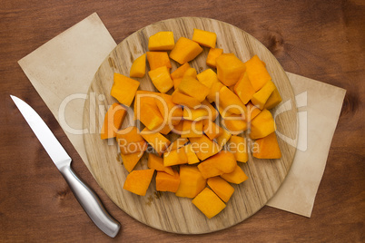 Pumpkin sliced