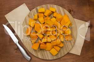 Pumpkin sliced