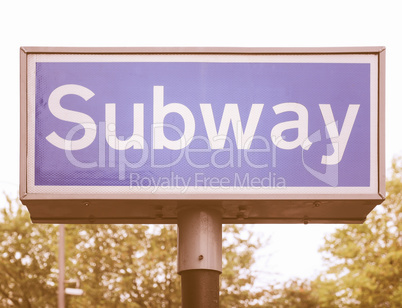 Subway sign vintage