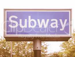 Subway sign vintage