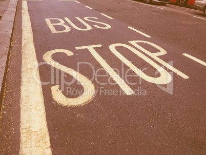 Bus stop sign vintage