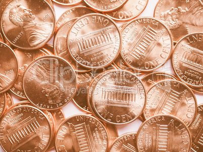 Dollar coins background vintage