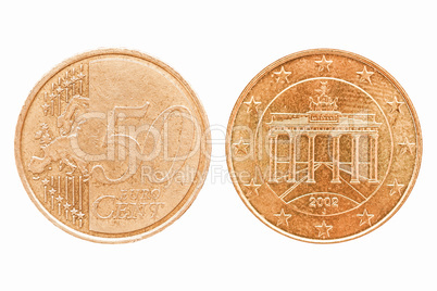 50 Euro cent coin vintage