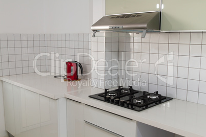 Modern white kitchen .