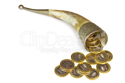 Symbolical "horn of plenty" from antique myths.
