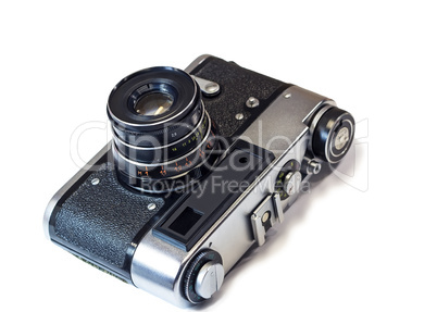 Film camera on a white background